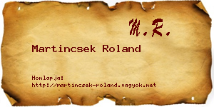 Martincsek Roland névjegykártya