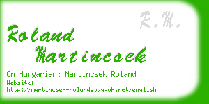 roland martincsek business card